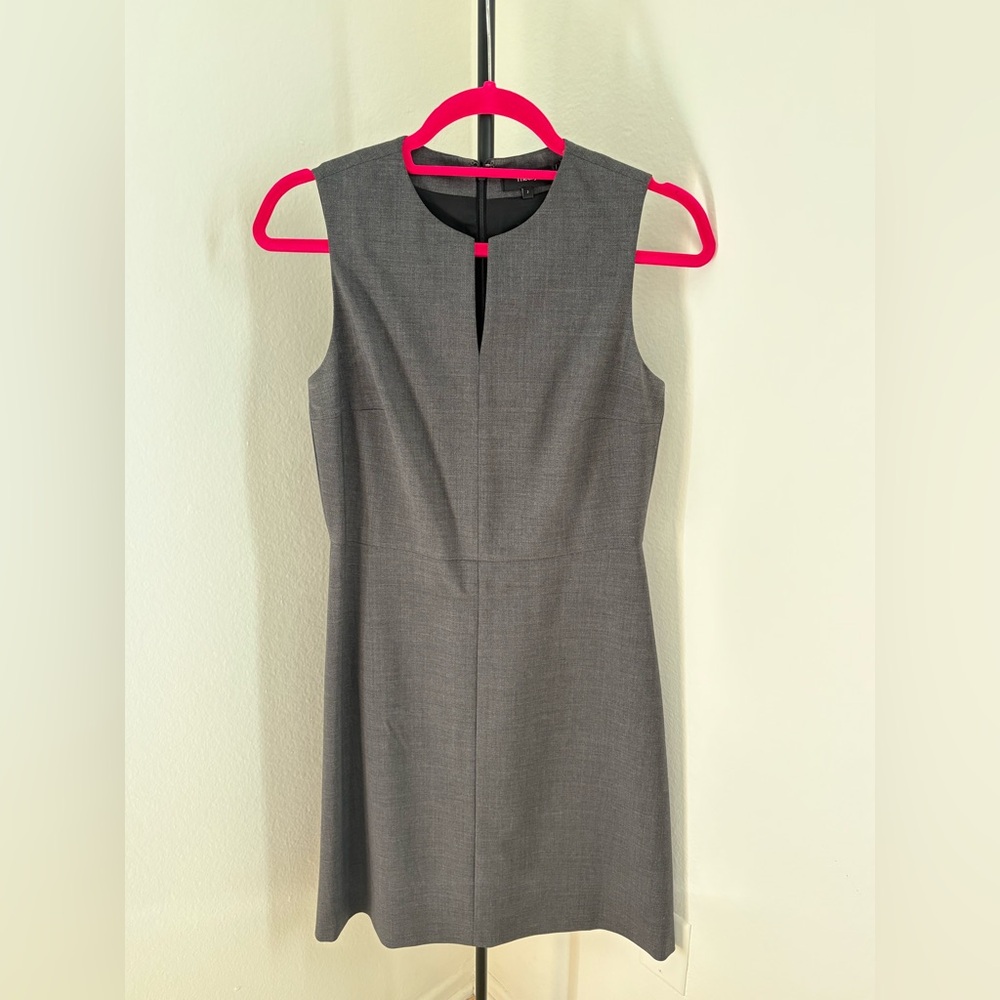 Theory Wool Charcoal Midi Dress